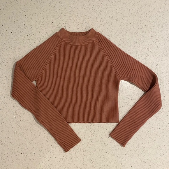 Ribbed Knit Sweater in Mauve - Picture 1 of 5